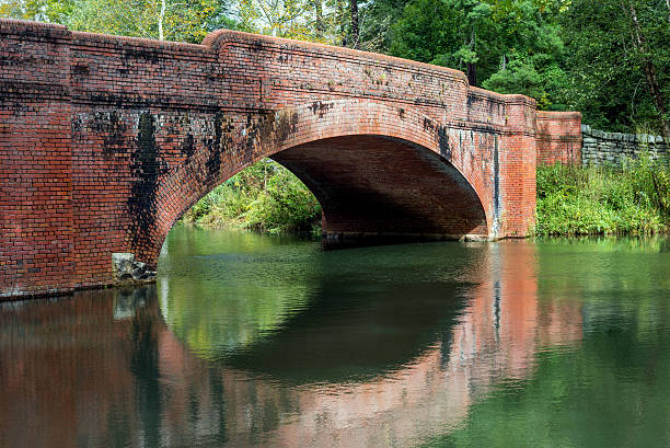 istock Reflection of bridge in a pond 502977882