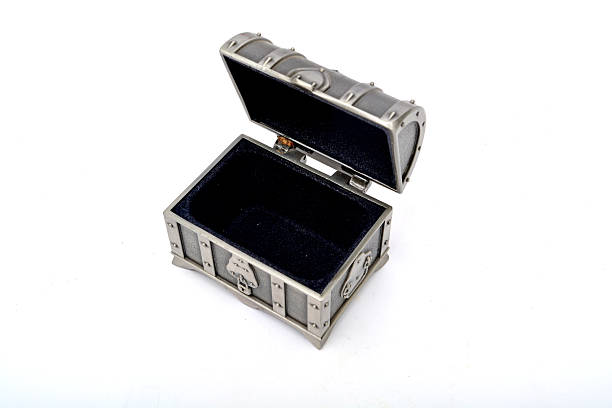 istock Old fassioned treasure box open isolated on white 502978206