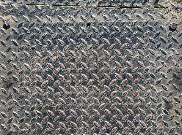 istock Background of old metal diamond plate 502989112