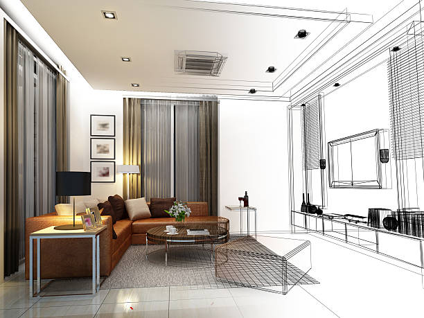 istock sketch design of interior living 502990276