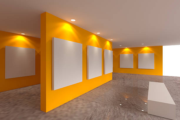 istock canvas on orange wall in the gallery 502991017