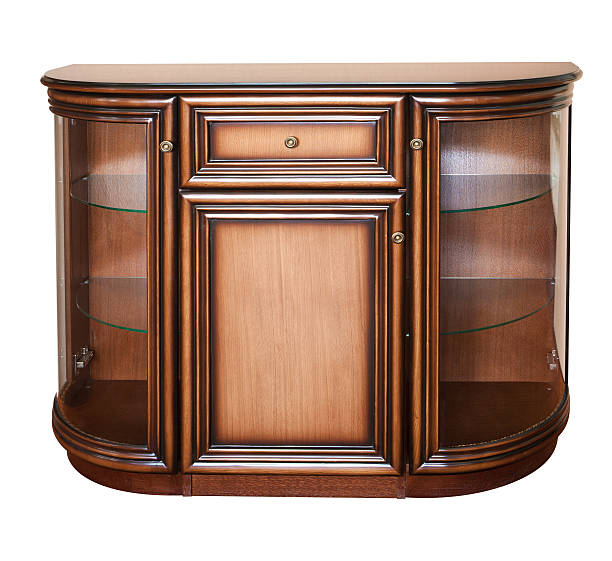 istock Wooden old stile bureau. Isolated on white 502991427