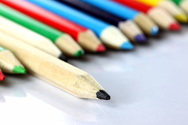 istock Several colored of crayon is arranged on white. 502992609