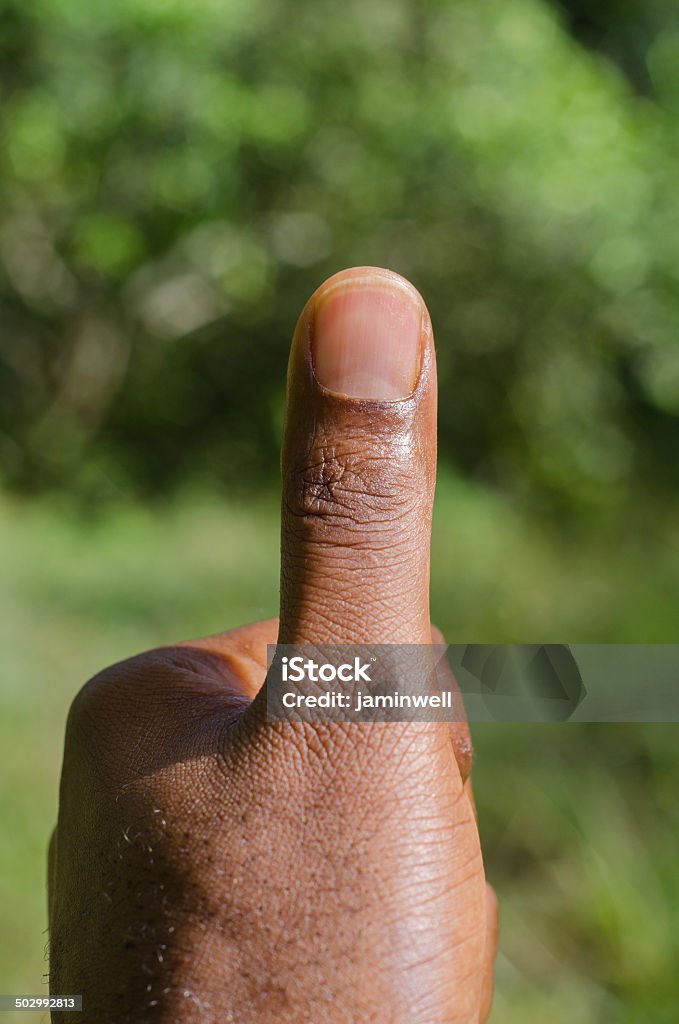 green thumbs up Fingernail Stock Photo