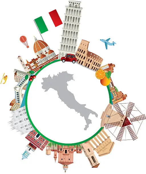 Vector illustration of Italy Travel