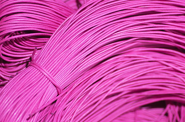 istock Shoe laces or cords. Pink color 502993497