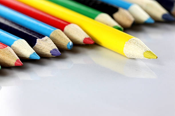 istock Several colored of crayon is arranged on white. 502993703