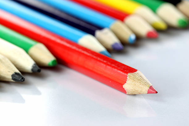istock Several colored of crayon is arranged on white. 502993705
