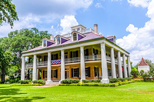 Darrow, USA - July 14, 2013: famous Houmas House plantation in Darrow, USA. Irishman John Burnside bought the plantation in 1857 for USD 1 million.