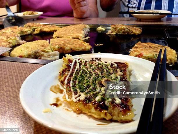 Okonomi Yaki Plate Stock Photo - Download Image Now - Asia, Chopsticks, Cooking