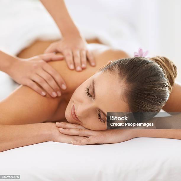 Relaxed By Magical Hands Stock Photo - Download Image Now - Massaging, Massage Therapist, Women