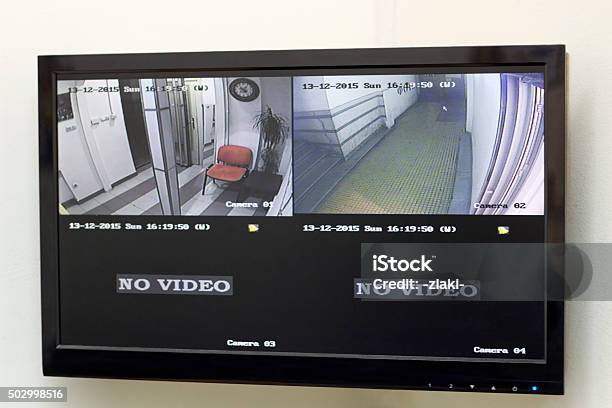 Video Surveillance Stock Photo - Download Image Now - Security Camera, Computer Monitor, Security