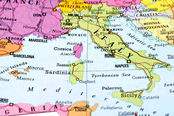 Map of Italy. Detail from the World Atlas (Webster's Concise).