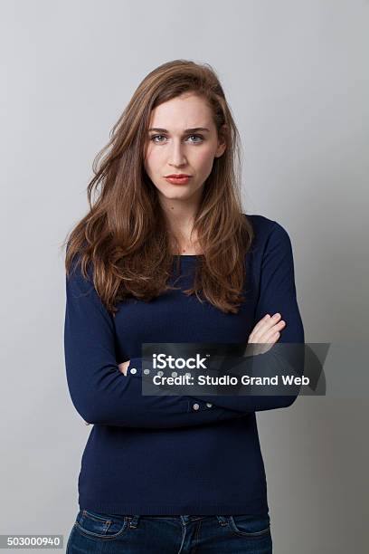 Protection Concept For Displeased Beautiful Young Woman Stock Photo - Download Image Now