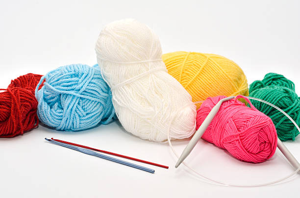 Colorful Yarn With Needles Stock Photo - Download Image Now - 2015, Art,  Art And Craft - iStock