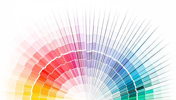 abierto de pantone catálogo de colores. - swatch spectrum multi colored document fotografías e imágenes de stock