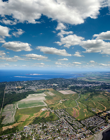 Aerial View of a Small Town Marina