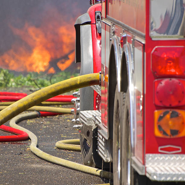 Fire extinguishing equipment. Fire hose with a water distribution system. Triple valve for supplying water to hoses. Fire extinguishing equipment.