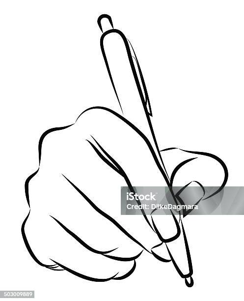 Writing Womans Palm Stock Illustration - Download Image Now - Adult, Agreement, Author