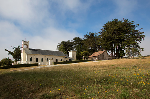 A church in the town of Tomales, California