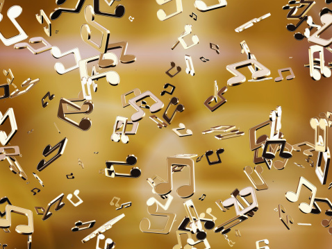 Golden music notes.