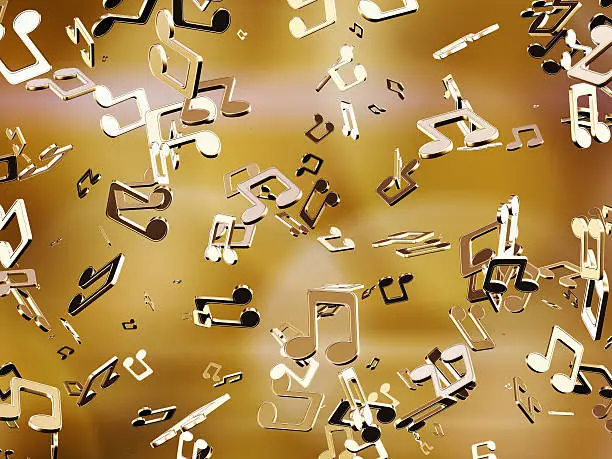 Photo of Golden music notes.