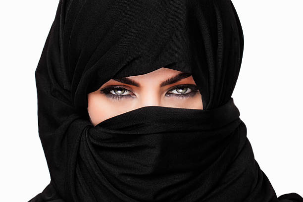 istock Girl wearing burqa closeup 503012303