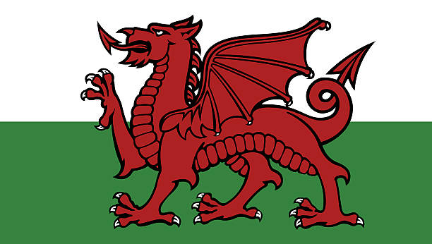 флаг уэльса - welsh flag stock illustrations