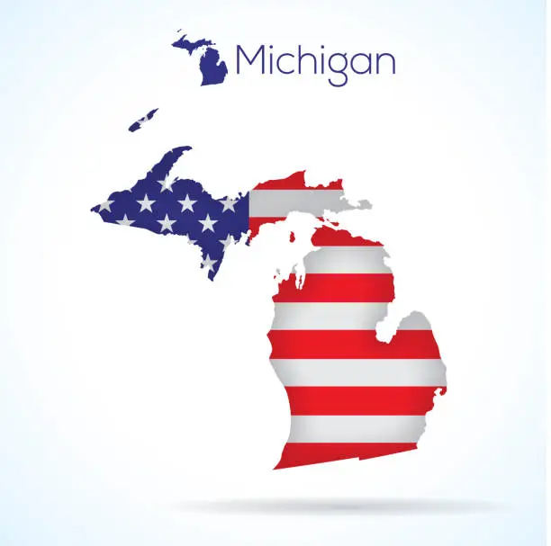 Vector illustration of USA state Michigan