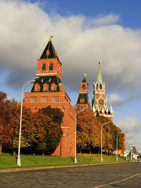 istock Kremlin wall and Spasskaya Tower, Moscow, Russia 503012617