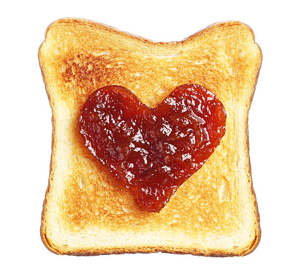 istock Toast with jam in shape of hearts 503013425