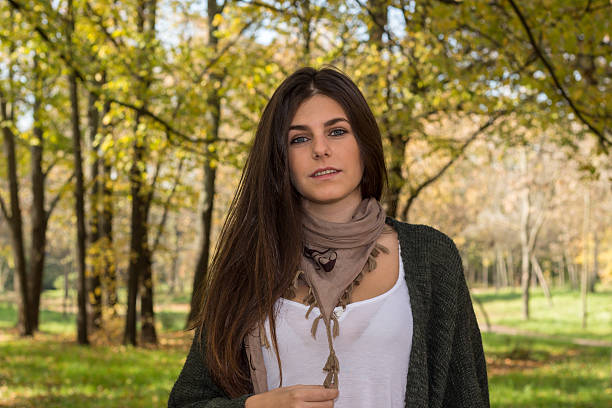 istock Girl posing in the forest in autumn. 503015344