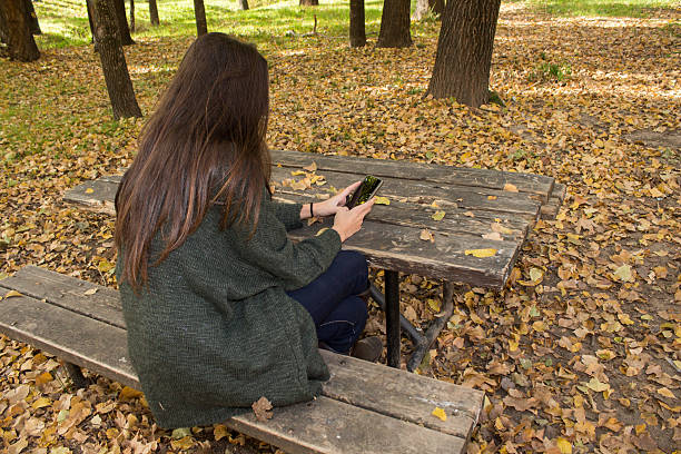 istock Girl posing in the forest in autumn. 503017140