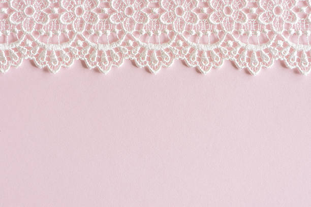 istock Pink Paper with White Lace Border 503017650