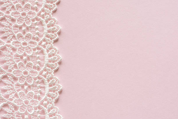 istock Pink Paper with White Lace Border 503017724