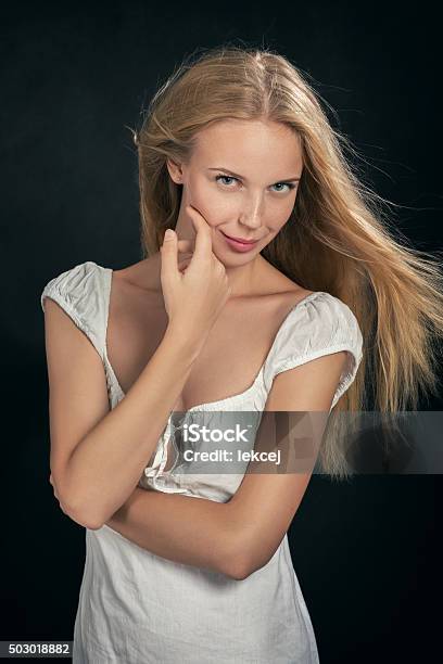 Smiling Blond Girl Stock Photo - Download Image Now - 20-24 Years, 2015, Adult