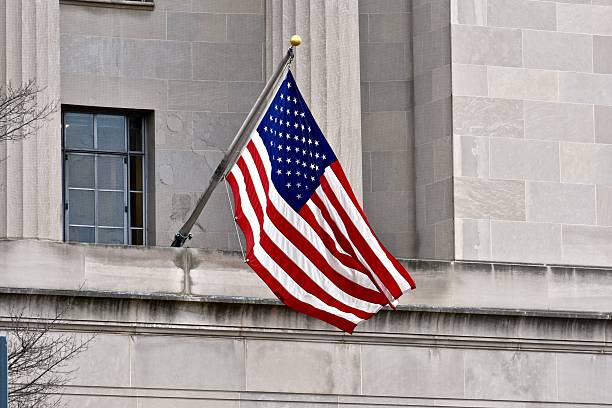 istock US flag on historic DC building 503019492