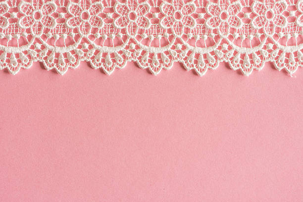istock Pink Paper with White Lace Border 503019718