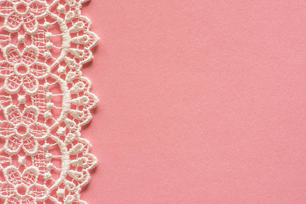istock Pink Paper with White Lace Border 503019804