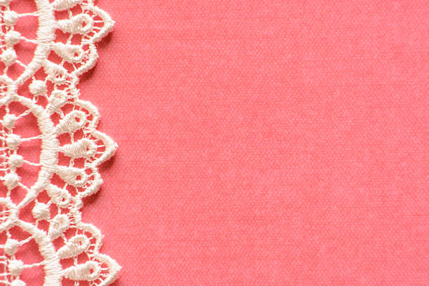 istock Pink Paper with White Lace Border 503020172