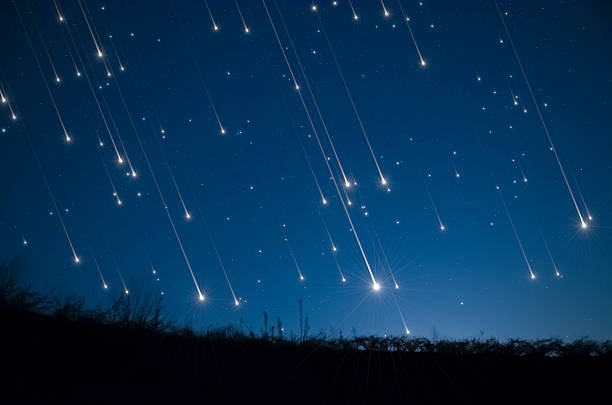 Star shower Star shower taken in china meteor shower stock pictures, royalty-free photos & images