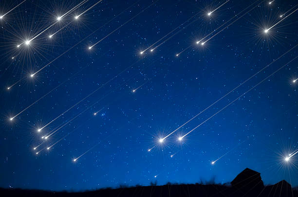 estrella de ruedas - lluvia de meteoritos fotografías e imágenes de stock