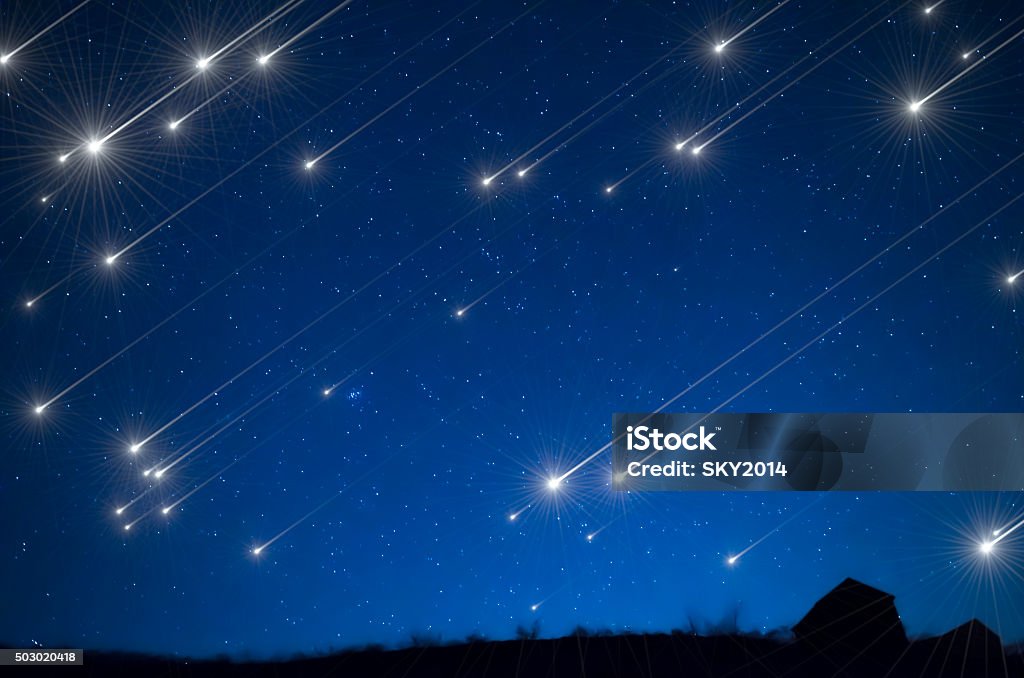Star shower Star shower taken in china Perseids Stock Photo