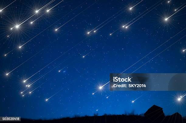 Star Shower Stock Photo - Download Image Now - Perseids, 2015, Astronomy