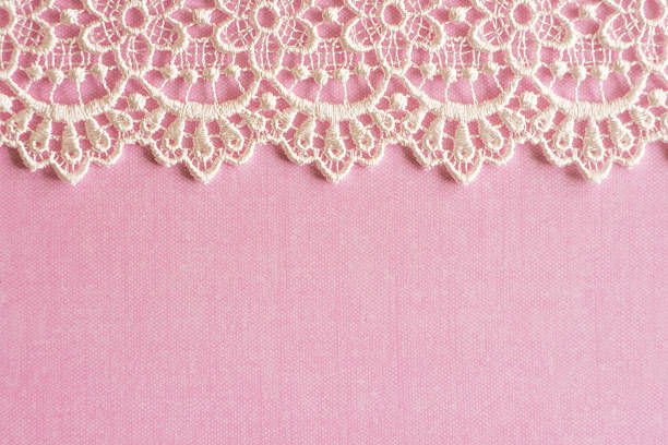 istock Pink Paper with White Lace Border 503020462