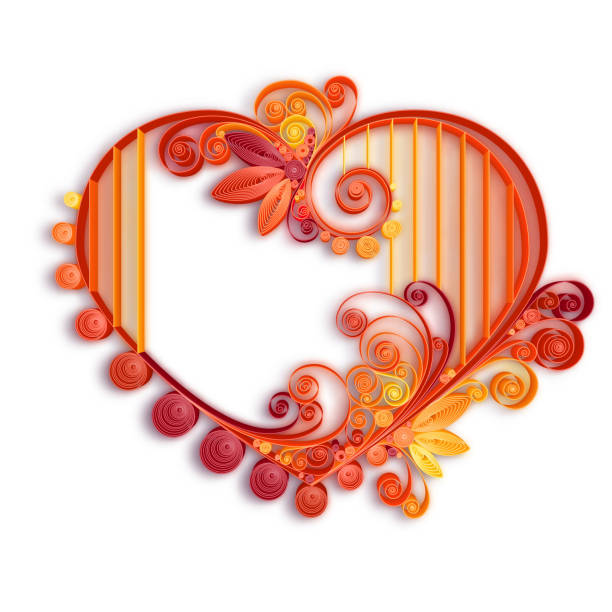 Quilling paper heart. Happy valentine day. Vector illustration Quilling paper heart. Vector illustration. Happy valentine day paper quilling stock illustrations