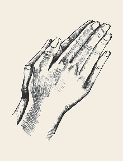 Praying vector art illustration