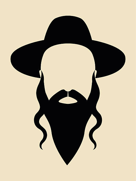 rabin - judaism jewish ethnicity hasidism rabbi stock illustrations