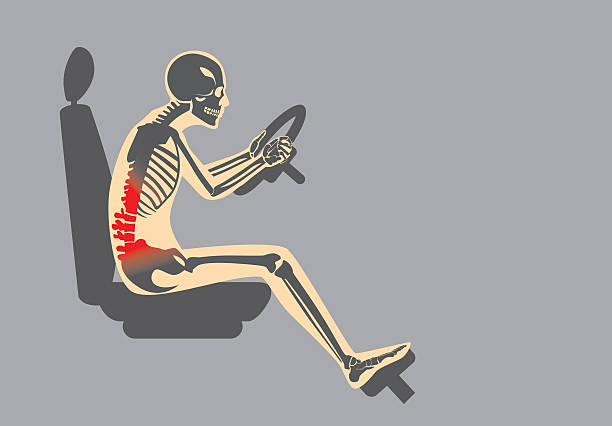 背中の痛みのない姿勢で駆動 - anatomy human bone human muscle human hand点のイラスト素材／クリップアート素材／マンガ素材／アイコン素材