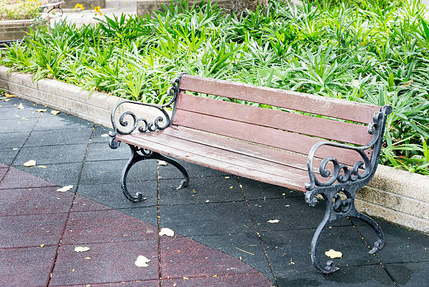istock benches in the garden. 503025159